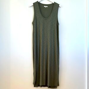 Madewell Sleeveless Olive Green Midi Dress (XL)